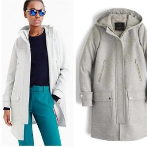 NWOT J Crew Melton Wool Duffle Coat 4, heathers gray